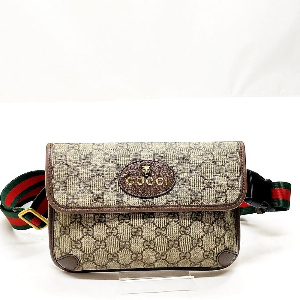 Gucci Waist Pouch Brown PVC 597-070325